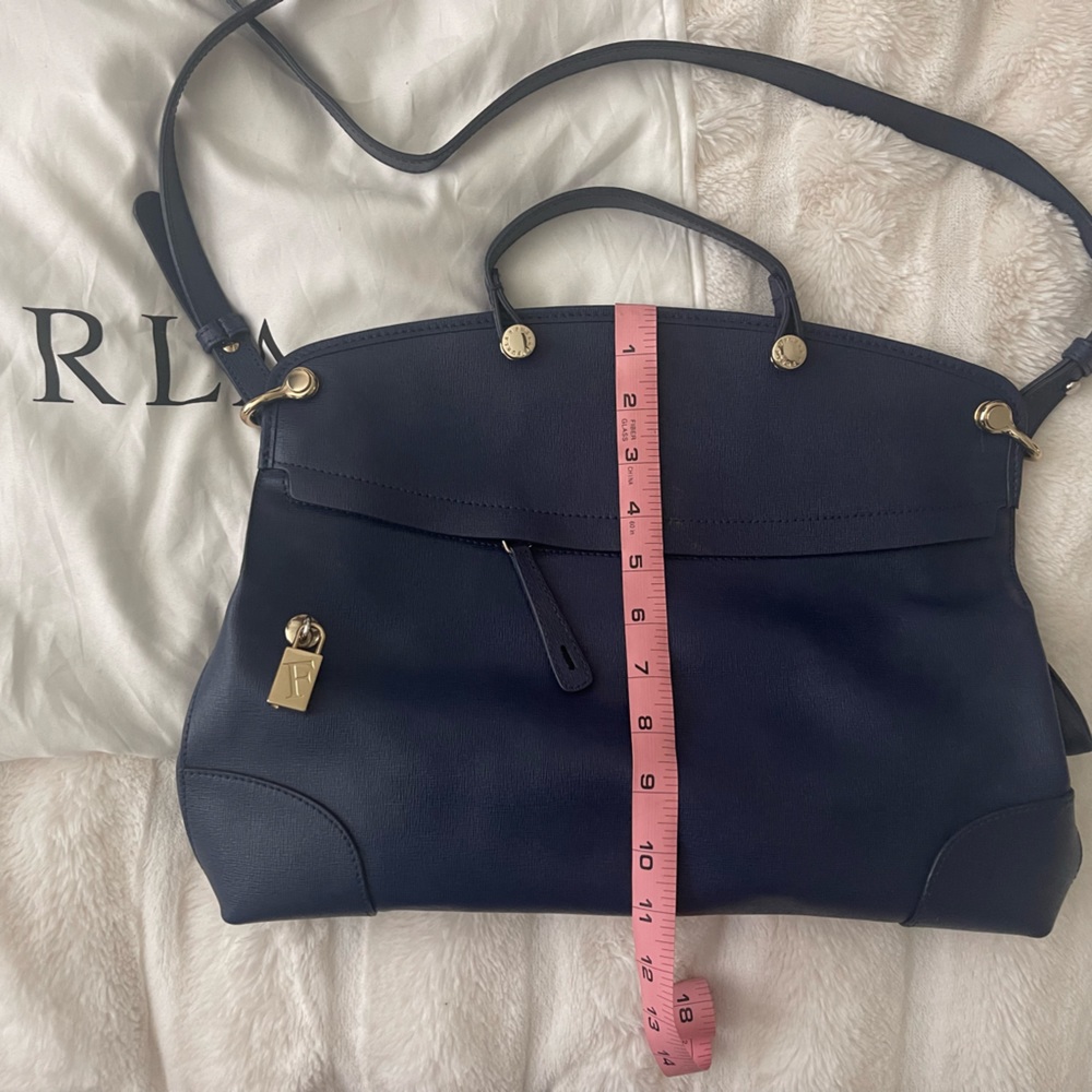 Navy Blue Furla Nikole Piper Leather Bag